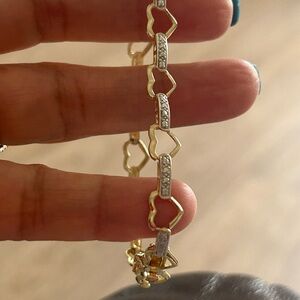 Elegant Gold and Silver Heart Bracelet